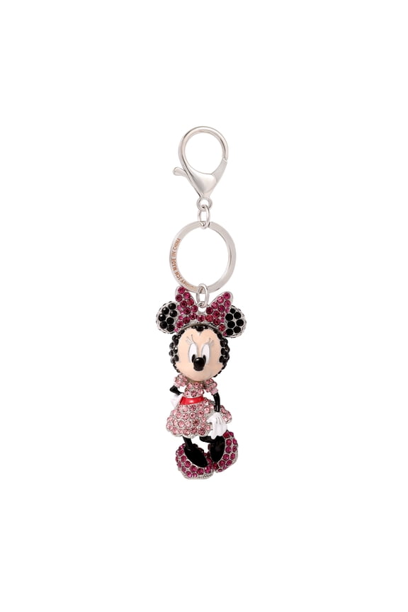 Minnie Mouse Crystal Pav Bag Charm Keychain  Officially Licensed