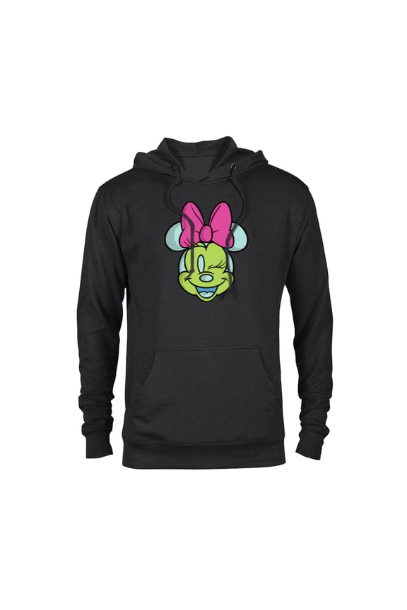 Minnie Mouse Cute Winking Face Retro Pop Art - Pullover Hoodie for Adults - Customized-Black