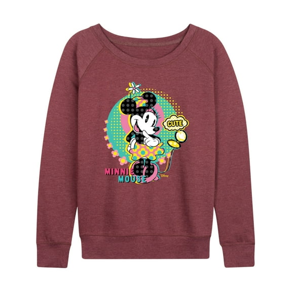 Disney - Minnie Mouse Cute - Women's Lightweight French Terry Long Sleeve Shirt