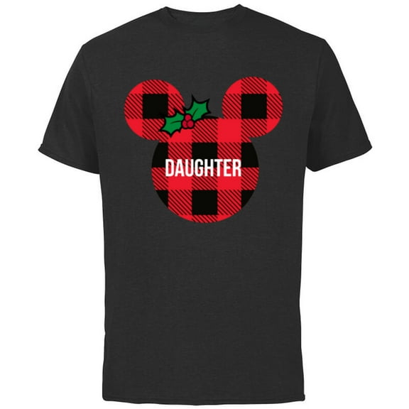 Disney Minnie Mouse DAUGHTER Holiday Family - Short Sleeve Cotton T-Shirt for Adults - Customized-Black