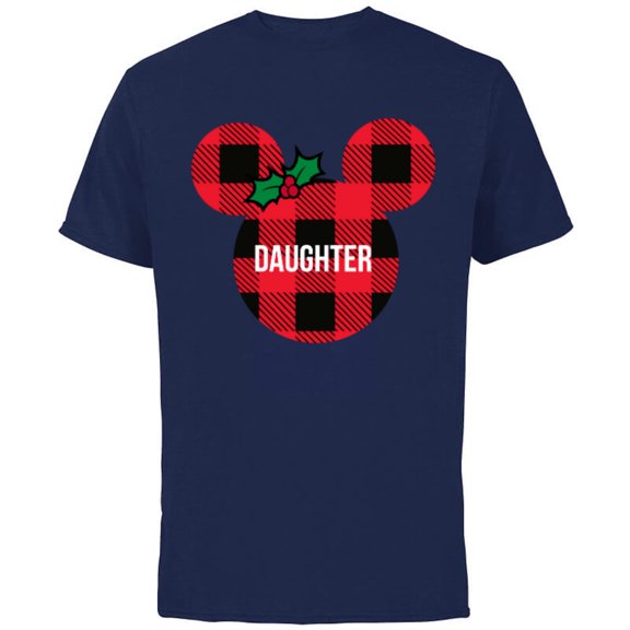 Disney Minnie Mouse DAUGHTER Holiday Family - Short Sleeve Cotton T-Shirt for Adults - Customized-Navy