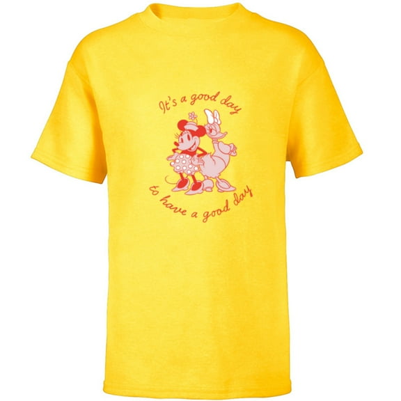 Disney Minnie Mouse Daisy Duck a Good Day to Have a Good Day - Short Sleeve T-Shirt for Kids - Customized-Yellow