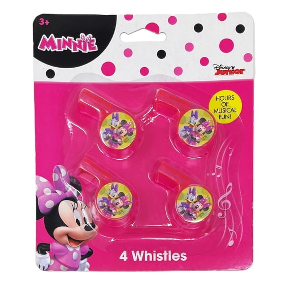 Disney Minnie Mouse & Daisy Pink Whistles Noisemakers Party Favor Treat - Pack of 4
