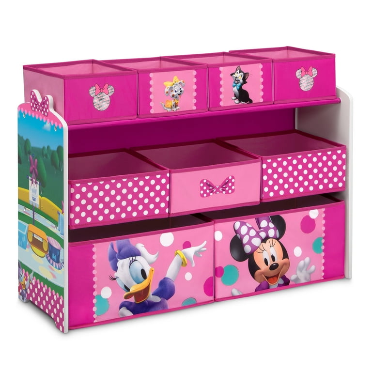 Disney Minnie Mouse Deluxe 9 Bin Toy Organizer, Fabric Bins, Vinyl