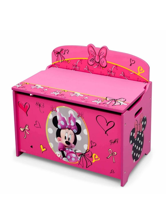 Disney Minnie Mouse Deluxe Wood Toy Box by Delta Children, Greenguard Gold Certified