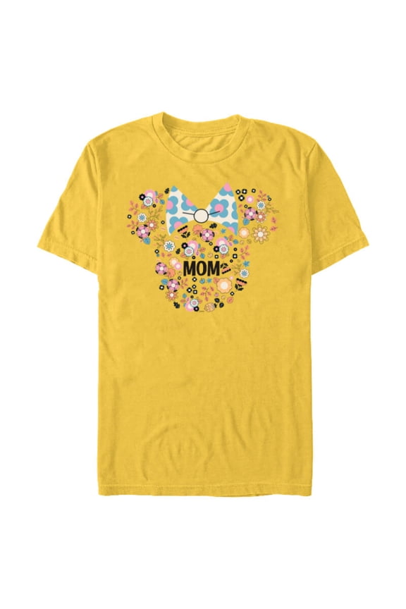 Minnie Mouse Disney Mom Icon Flowers Mother’s Day - Short Sleeve Blended T-Shirt for Adults - Customized-Yellow