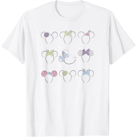 Disney Minnie Mouse Disneyland Headbands Ears Illustration T-Shirt