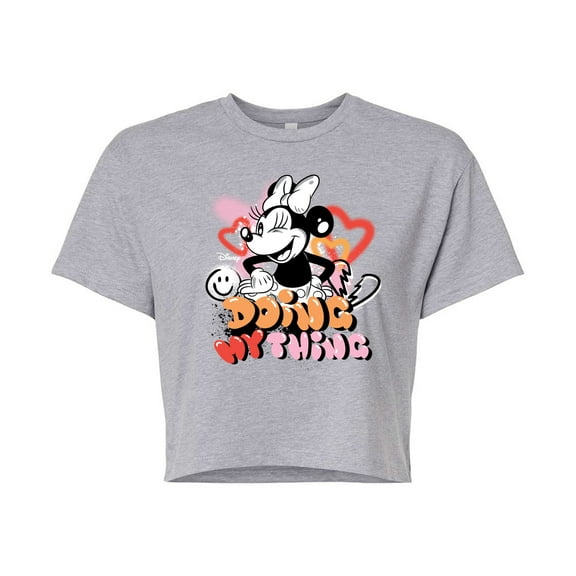 Disney - Minnie Mouse - Doing My Thing - Juniors Cropped Cotton Blend T-Shirt