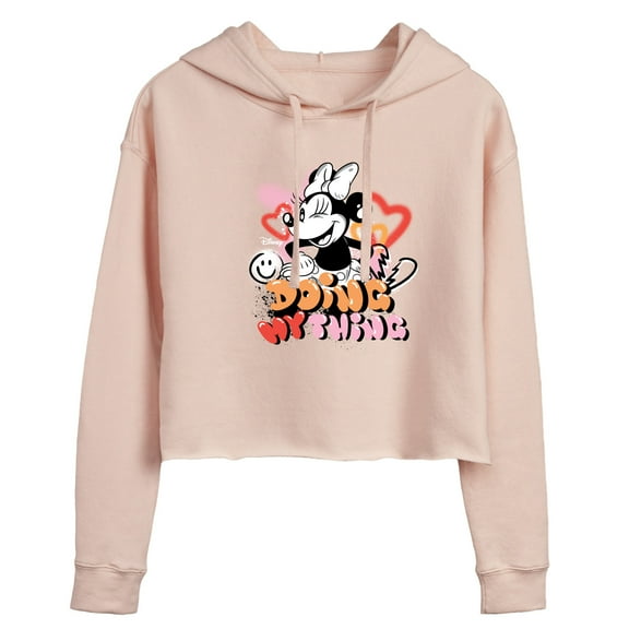Disney - Minnie Mouse - Doing My Thing - Juniors Cropped Pullover Hoodie