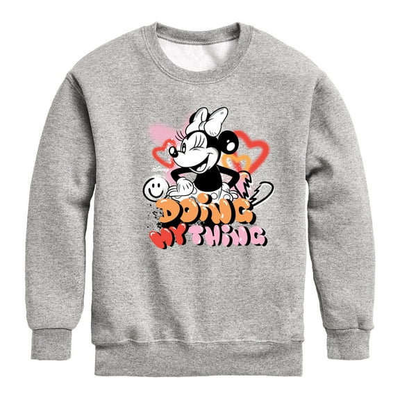Disney - Minnie Mouse Doing My Thing - Youth Crewneck Fleece Sweatshirt