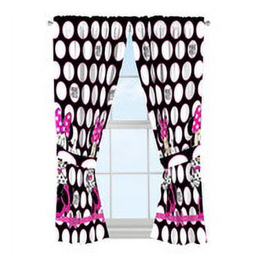 Disney Minnie Mouse Dots Girls Bedroom Curtains, 2 Count