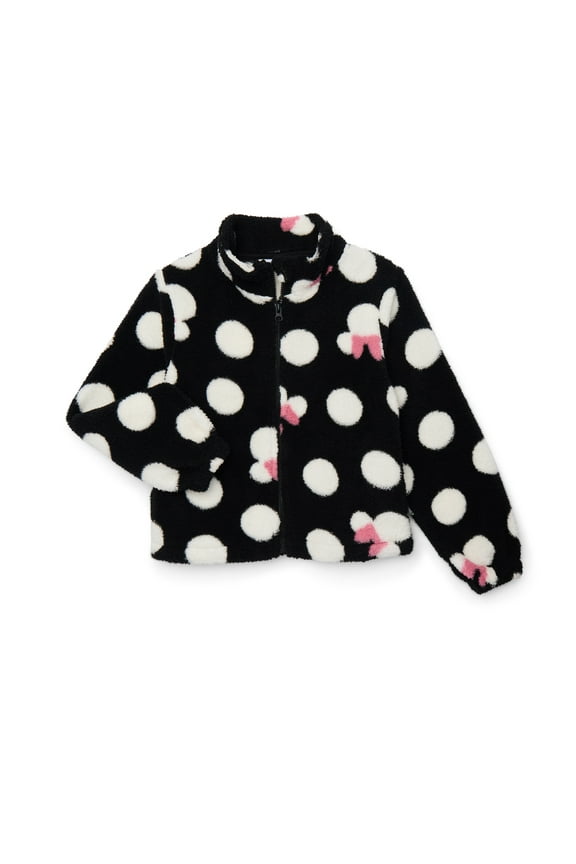 Disney, Minnie Mouse Dots Girls Zip-up Jacket, Sizes 4-18