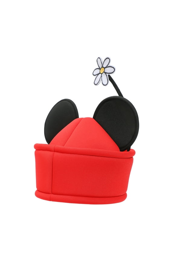 Disney Minnie Mouse Ears & Flower Red Novelty Cosplay Pillbox Hat