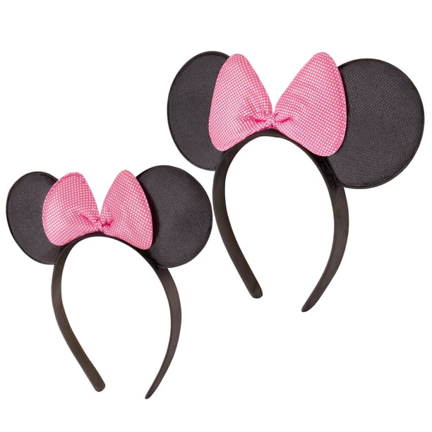 Classic Balck Thick Costume Minnie Ears with Pink Bow‎ Headband Amazon.com: WW-WONDERFULWORLD Classic Styles Mouse Ears  main image 4