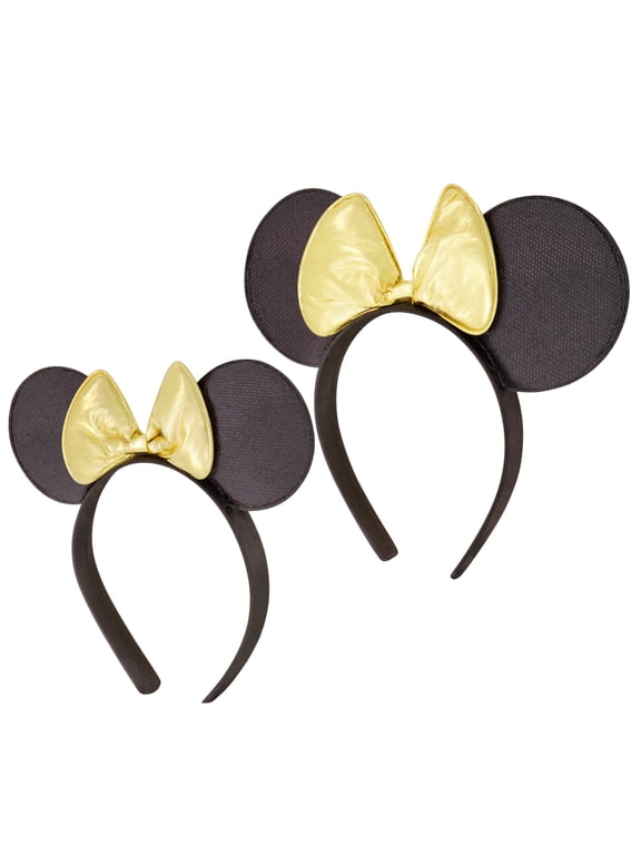 Minnie Mouse Ears, Set of 2 Headbands for Mommy and Me, Matching for Adult and Little Girl Ages 2-7