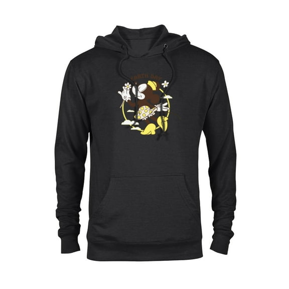Disney Minnie Mouse Earth Day Clouds Flowers Retro Vintage - Pullover Hoodie for Adults - Customized-Black