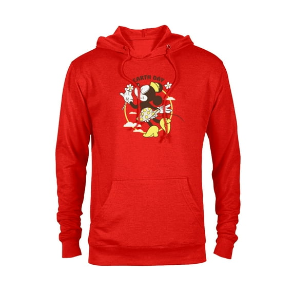 Disney Minnie Mouse Earth Day Clouds Flowers Retro Vintage - Pullover Hoodie for Adults - Customized-Red