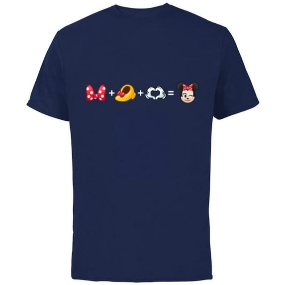 Disney Minnie Mouse Emoji Code Formula - Short Sleeve Cotton T-Shirt for Adults - Customized-Navy