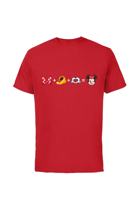 Minnie Mouse Emoji Code Formula - Short Sleeve Cotton T-Shirt for Adults - Customized-Red