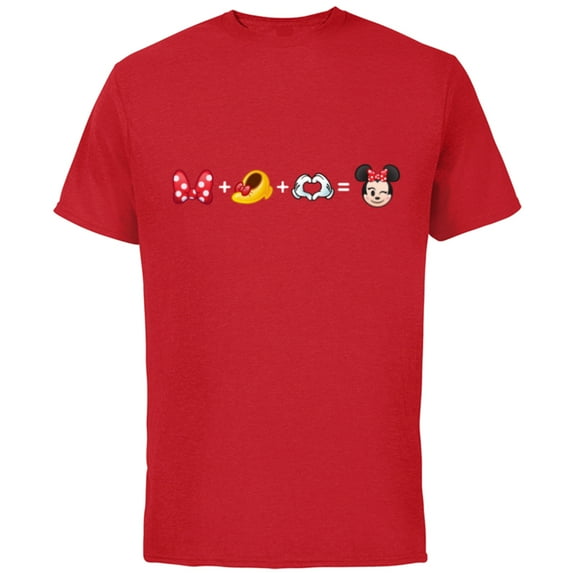 Disney Minnie Mouse Emoji Code Formula - Short Sleeve Cotton T-Shirt for Adults - Customized-Red