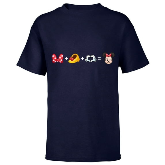 Disney Minnie Mouse Emoji Code Formula - Short Sleeve T-Shirt for Kids - Customized-Navy