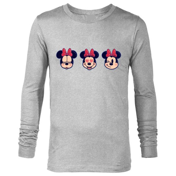 Disney Minnie Mouse Emoticon Expressions - Long Sleeve T-Shirt for Men - Customized-Athletic Heather
