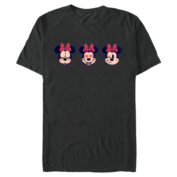Disney Minnie Mouse Emoticon Expressions - Short Sleeve Blended T-Shirt for Adults - Customized-Dark Heather