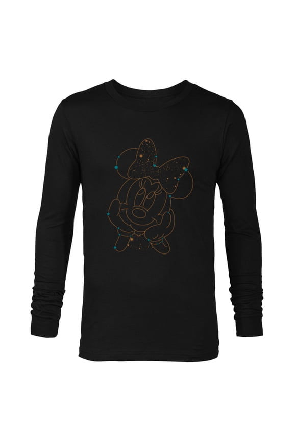 Minnie Mouse Face Constellation - Long Sleeve T-Shirt for Men - Customized-Black