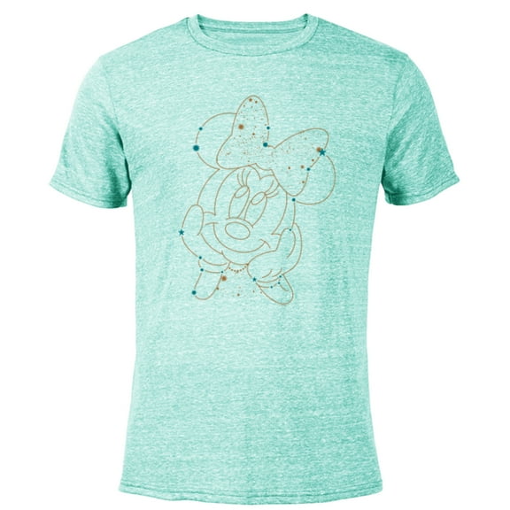 Disney Minnie Mouse Face Constellation - Short Sleeve Blended T-Shirt for Adults - Customized-Ocean Blue