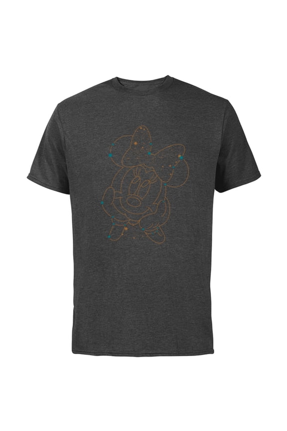 Minnie Mouse Face Constellation - Short Sleeve Cotton T-Shirt for Adults - Customized-Charcoal