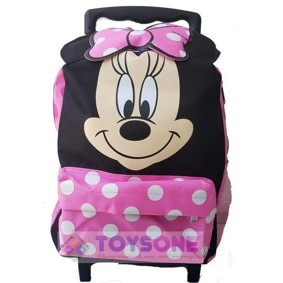 Disney Minnie Mouse Face with Ears 12" Rolling Backpack