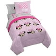 thumbnail image 1 of Disney Minnie Mouse Faces 5 Piece Twin Size Kids Bed Set with Shams, 1 of 3