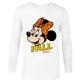 thumbnail image 1 of Disney Minnie Mouse Fall Vibes Autumn Leaves - Long Sleeve T-Shirt for Men - Customized-White, 1 of 5