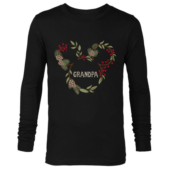 Disney Minnie Mouse Family Holiday (Grandpa) - Long Sleeve T-Shirt for Men - Customized-Black