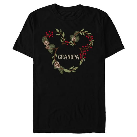 Disney Minnie Mouse Family Holiday (Grandpa) - Short Sleeve Blended T-Shirt for Adults - Customized-Black