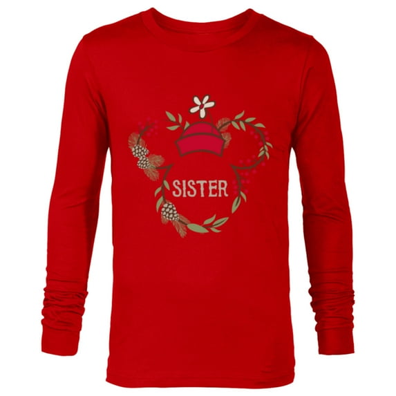 Disney Minnie Mouse Family Holiday (Sister) - Long Sleeve T-Shirt for Men - Customized-New Red