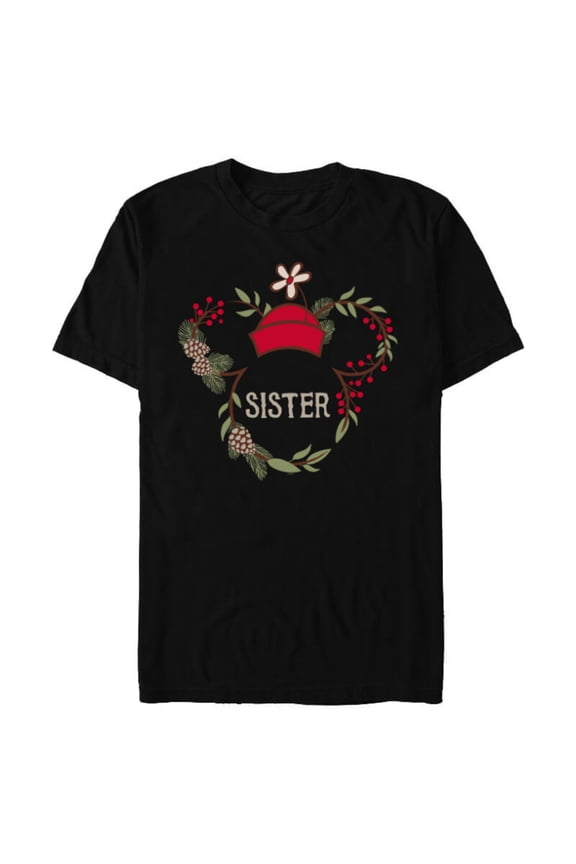 Minnie Mouse Family Holiday (Sister) - Short Sleeve Blended T-Shirt for Adults - Customized-Black