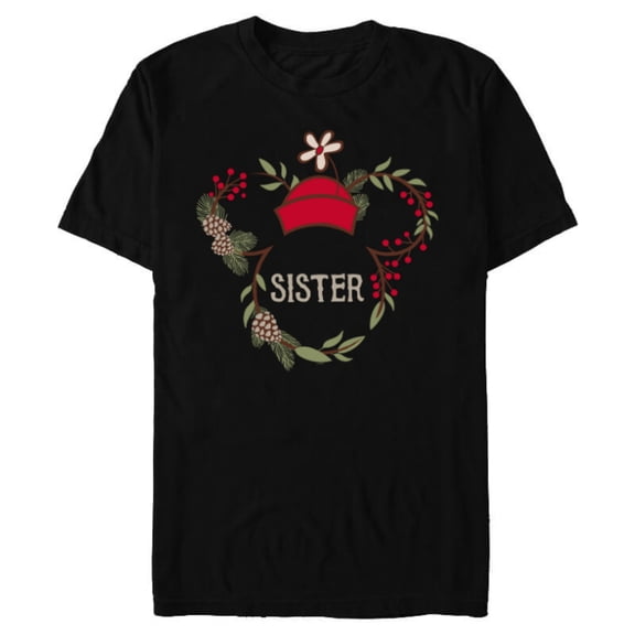 Disney Minnie Mouse Family Holiday (Sister) - Short Sleeve Blended T-Shirt for Adults - Customized-Black