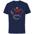 thumbnail image 1 of Disney Minnie Mouse Family Holiday (Sister) - Short Sleeve Cotton T-Shirt for Adults - Customized-Navy, 1 of 5
