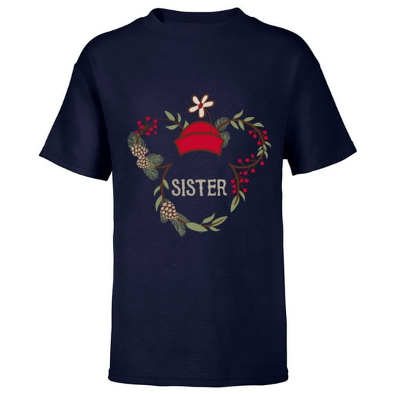 Disney Minnie Mouse Family Holiday (Sister) - Short Sleeve T-Shirt for Kids - Customized-Navy