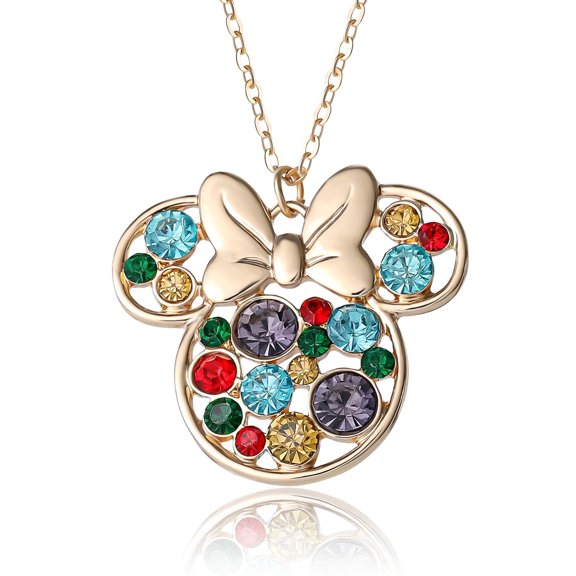 Disney Minnie Mouse Fashion Multi-Color Stone Minnie Mouse Necklace