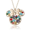 thumbnail image 1 of Disney Minnie Mouse Fashion Multi-Color Stone Minnie Mouse Necklace, 1 of 6