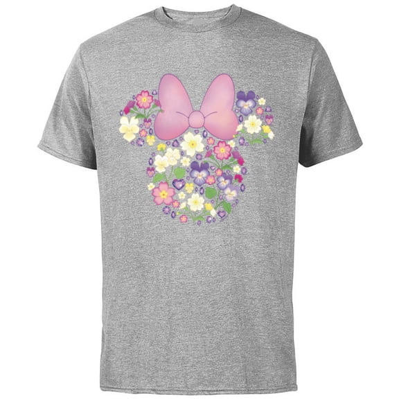 Disney Minnie Mouse February Birth Month Birthstone & Flower - Short Sleeve Cotton T-Shirt for Adults - Customized-Athletic Heather