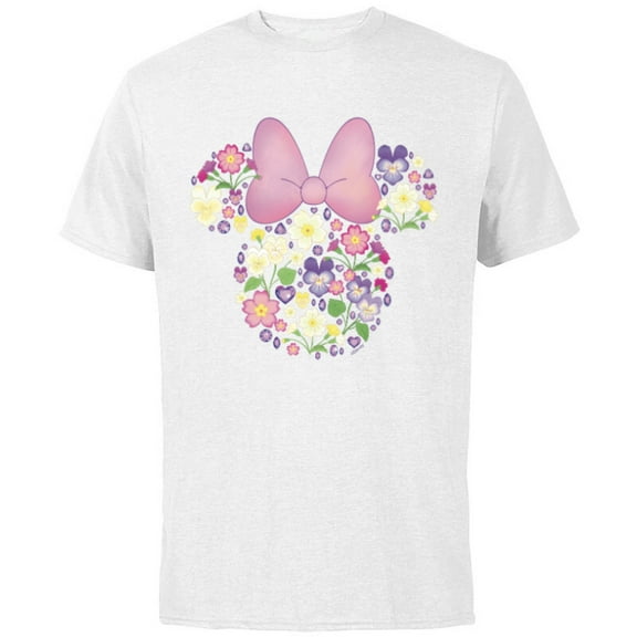 Disney Minnie Mouse February Birth Month Birthstone & Flower - Short Sleeve Cotton T-Shirt for Adults - Customized-White