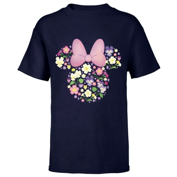 Disney Minnie Mouse February Birth Month Birthstone & Flower - Short Sleeve T-Shirt for Kids - Customized-Navy