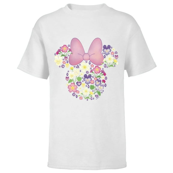 Disney Minnie Mouse February Birth Month Birthstone & Flower - Short Sleeve T-Shirt for Kids - Customized-White