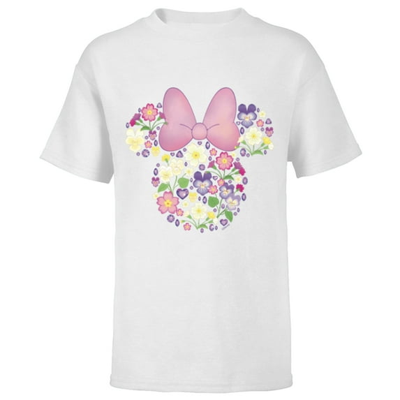 Disney Minnie Mouse February Birth Month Birthstone & Flower - Short Sleeve T-Shirt for Kids - Customized-White