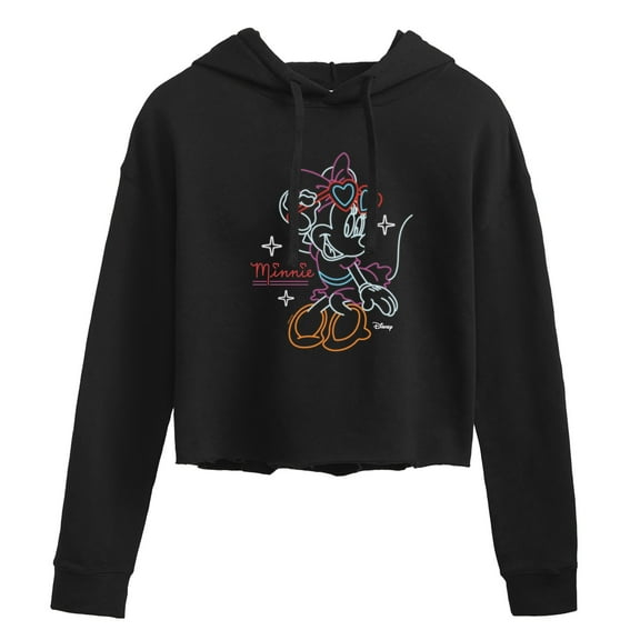 Disney - Minnie Mouse - Feeling Good with Heart Glasses - Juniors Cropped Pullover Hoodie