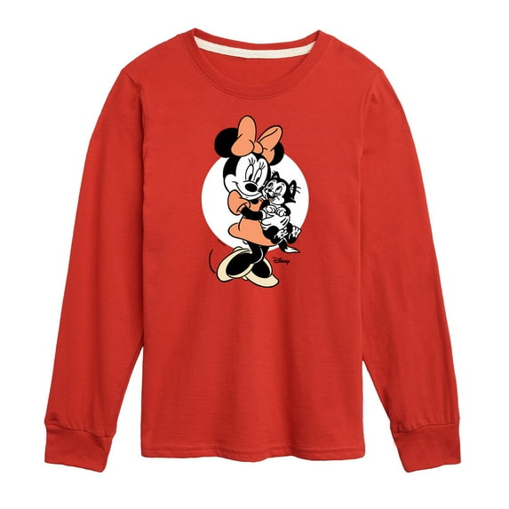 Disney - Minnie Mouse & Figaro Hugs - Youth Long Sleeve Graphic T-Shirt