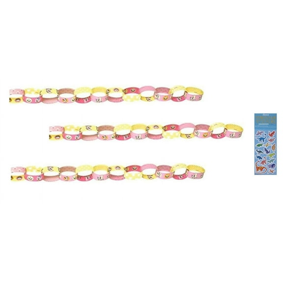 Disney Minnie Mouse First 1st Birthday Party Supplies Bundle 3 Party Decoration Paper Chain Garland 12 feet long each for a total of 36 feet